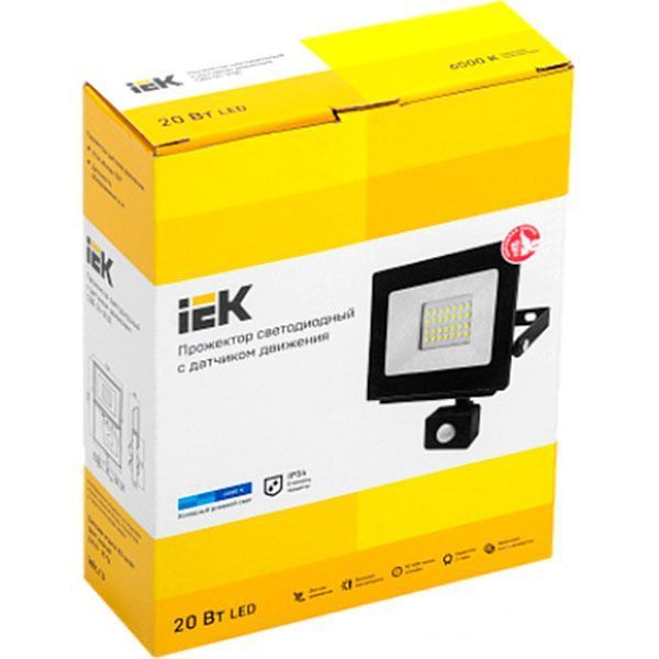 Прожектор с датчиком движения IEK СДО 06-20Д LED 20 Вт IP54 черный 