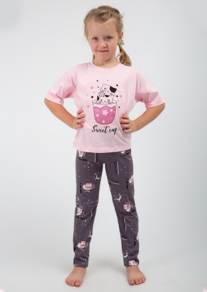 Піжама дитяча для дівчинки Roksana 0068/12015 р.122 рожевий 