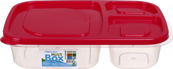 Ланч-бокс з кольоровою кришкою на 3 відділення №40 DIOMEDEA