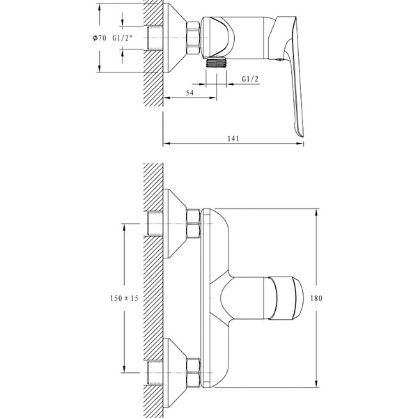 Змішувач для душу Imprese Blanice 15330