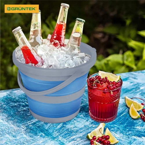 Ведро обычное Gruntek 5 л голубой/серый