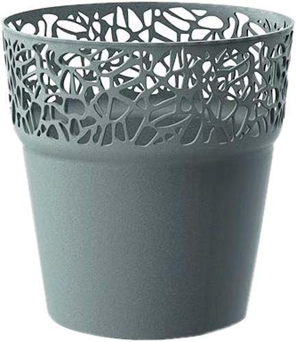 Кашпо пластиковое Prosperplast Naturo круглый 5,5л серый (78987-405) 