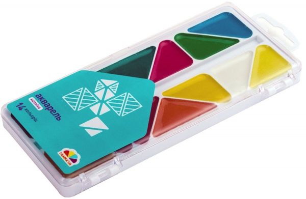 Краски акварельные Мозаика 14 цветов без кисточки 300103 Гамма UA