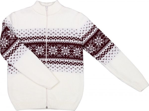 Жакет Mari-Knit р.134-68 белый с бордовым 827 