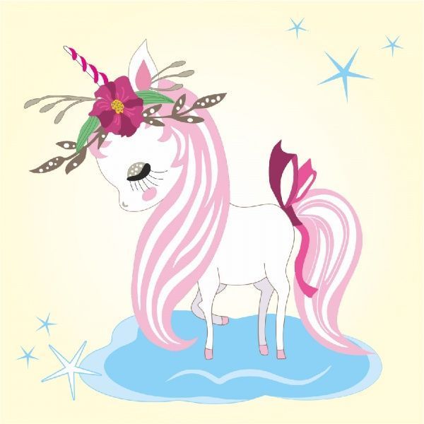 Полотно на картоні з контуром Ніжний поні 20х20 см Rosa Start 