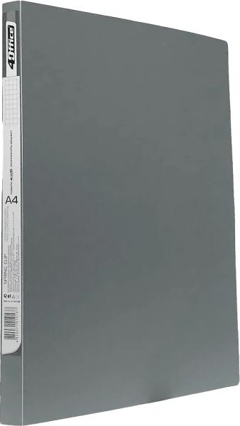 Папка швидкозшивач з кишенею А4 500 мкн сіра PP 4-213-08 4Office