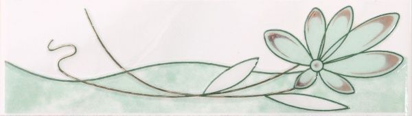 Плитка Лілія зелений фриз 02 5,6x20 