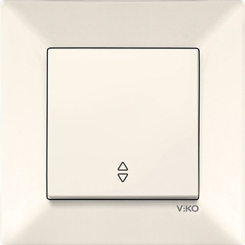 Вимикач прохідний одноклавішний Viko Meridian без підсвітки кремовий 90970204-WH