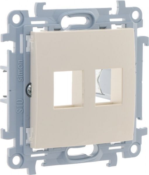 Адаптер Simon 10 2xRJ45 Keystone кремовий CKP2.01/41
