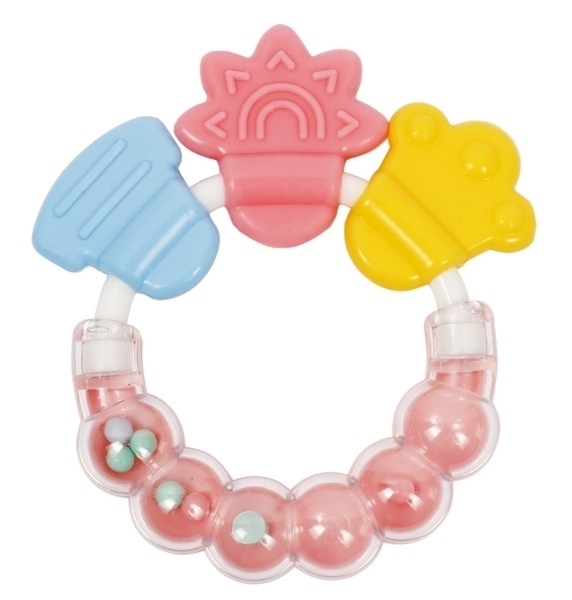 Погремушка-прорезыватель Курносики розовая