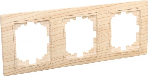 Рамка трехместная Lezard MIRA вертикальная дуб беленый матовый 701-5200-153