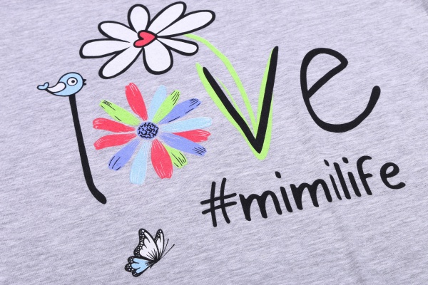 Футболка жіноча Trio р.XL сірий із принтом