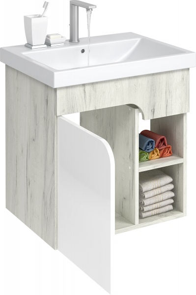 Тумба Water House Оніка 60 дуб крафт білий під умивальник Como 60