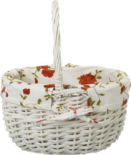 Корзинка плетеная с текстилем 29х22х17/33 см EBE18-8-2 