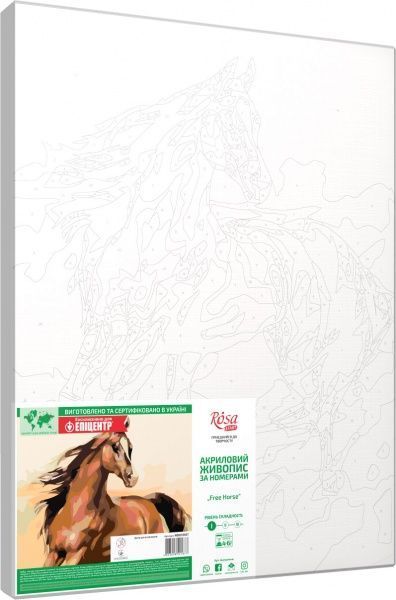 Набір, техніка акриловий живопис за номерами Free Horse 35х45 см Rosa Start 
