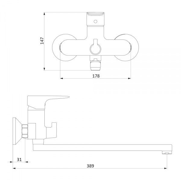 Змішувач для ванни Damixa Origin Evo 2 789500000