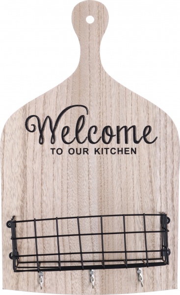Полиця декоративна Welcome бежевий із чорним 13х18 см 