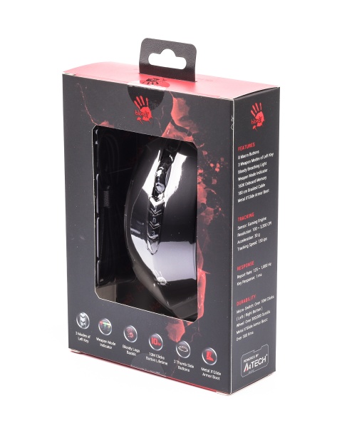 Мышка A4Tech 3200 CPI black (V8MA Bloody (Black)) 