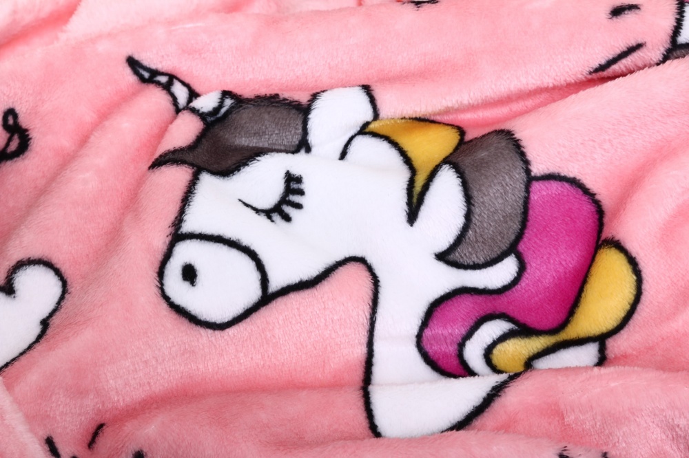 Плед Bambinelli плюшевый Единорог 130х170 см розовый