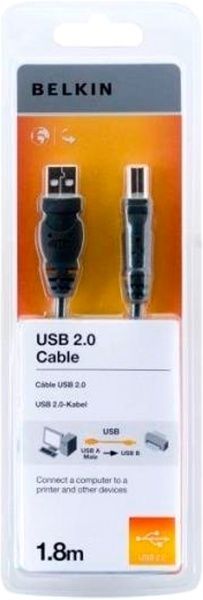 Кабель Belkin USB Am – USB Bm 1.8 м чорний (F3U154bt1.8M) (AM/BM)DSTP 
