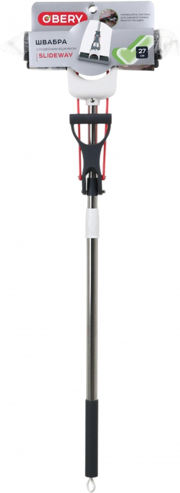 Швабра з губкою-валиком для підлоги OBERY Slideway з повійним віджимом 27 см сірий