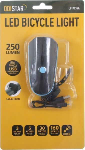 Фонарь велосипедный LP Electro с сигналом LP-9134A черный 