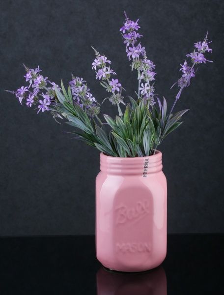 Ваза керамическая розовая Прованс 11,5х11,5х20 см Eterna