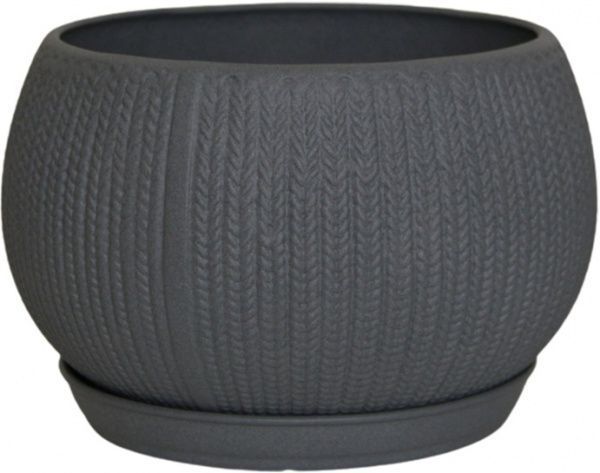 Горшок керамический Ориана-Запорожкерамика Шар коса крошка фигурный 3 л металлик 