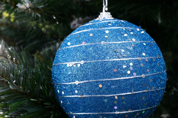 Шар новогодний Shunda пенопластиковый 100 мм синий SDA200610T