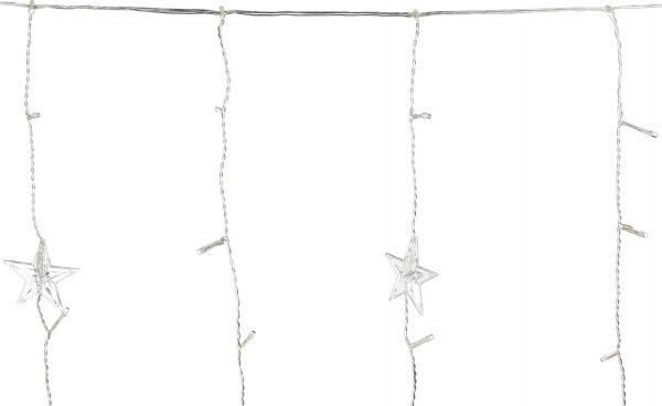 Электрогирлянда-штора внешняя встроенный светодиод (LED) 240 ламп 3,45м белая Сосульки и звезды 