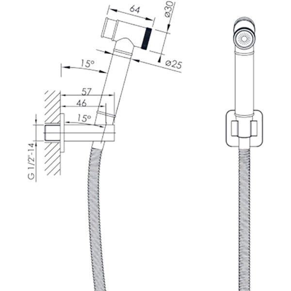 Набор для гигиенического душа Imprese Grafiky ZMK061901121 хром 