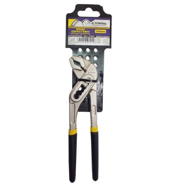 Кліщі переставні Сталь 200 мм 1 шт. 66398