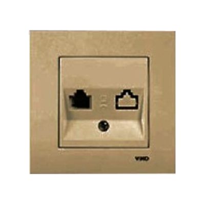 Розетка Viko Novella телефонна бронзова