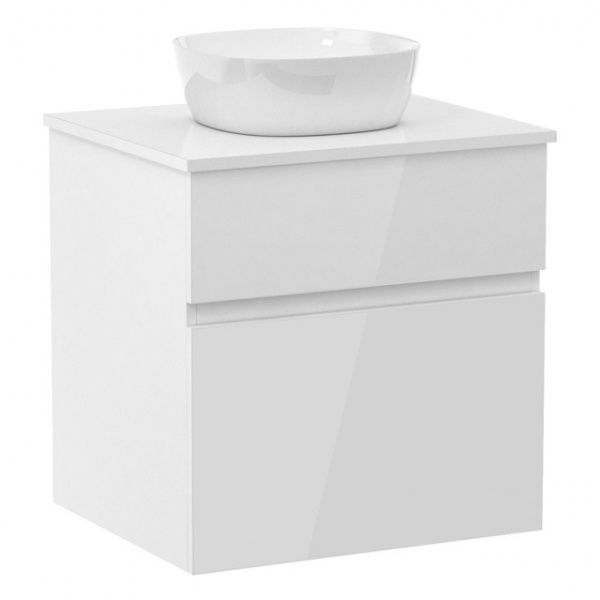 Тумба підвісна Imprese Blatna L 60 см f32008W зі стільницею і умивальником біла