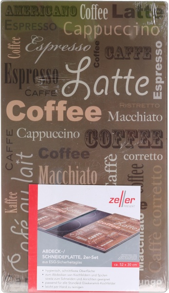 Набор кухонных досок для нарезки Coffee 30х52 см стеклокерамика Zeller