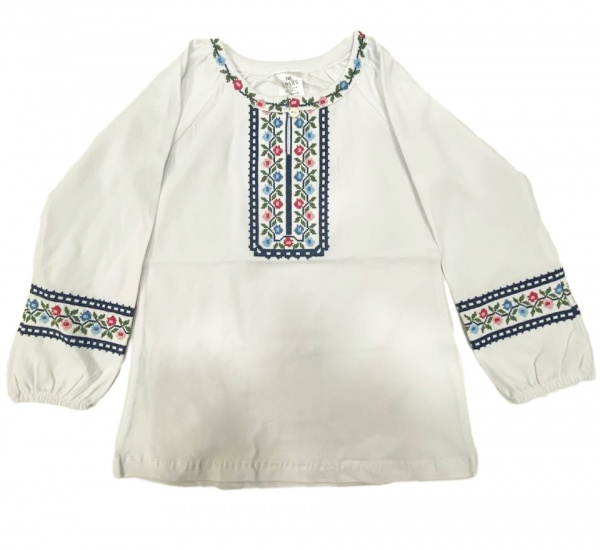 Вышиванка для девочек JOIKS р.134 белый WU-02 