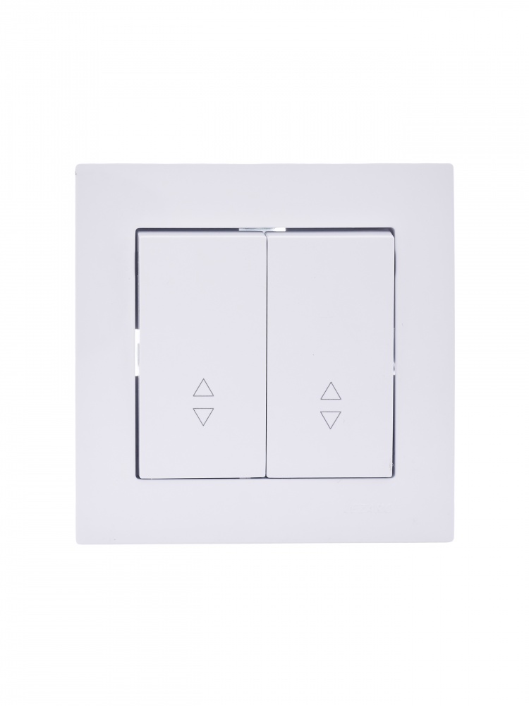 Выключатель проходной двухклавишный Lezard Vesna белый 742-0288-106