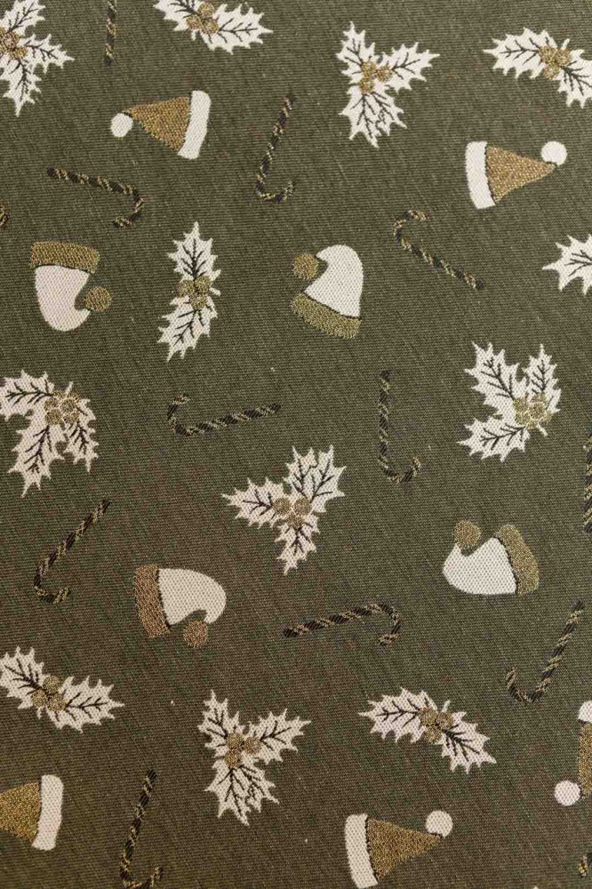 Скатерть круглая Шапочки на зеленом d136 136x136 см Прованс