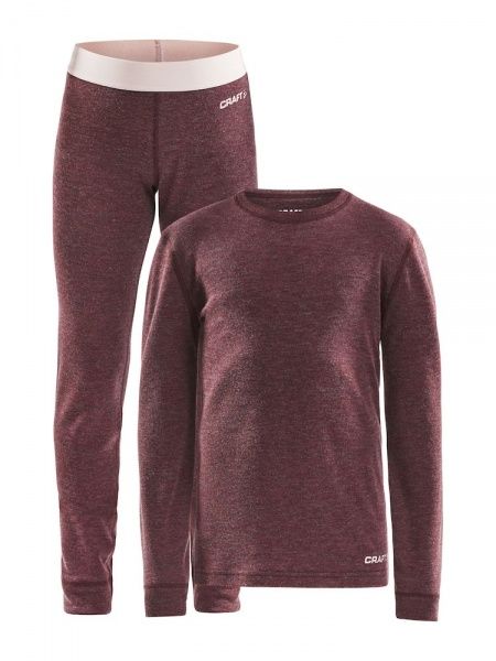 Комплект термобілизни Craft MERINO 180 SET JR 1907878-488200 158/164 бордовий меланж
