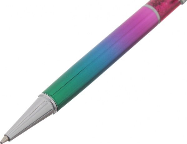 Ручка кулькова подарункова з глітером фуксія 