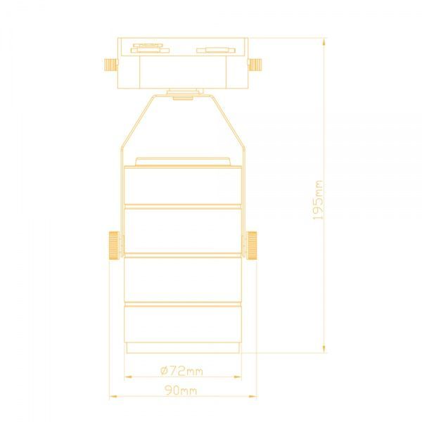 Трековий прожектор LightMaster LLT 201 LED COB 10 Вт 2700 К чорний 