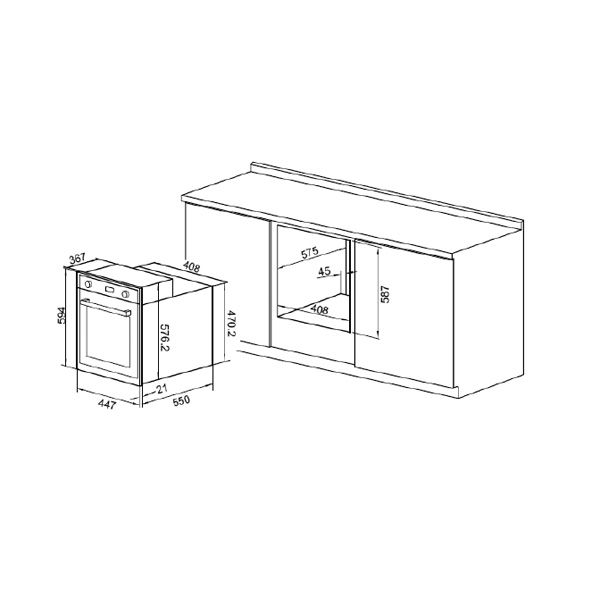Духовой шкаф электрический Pyramida F 42 (45) BL/R
