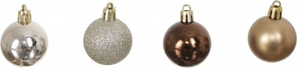Набор елочных шаров CAN217020 серебряно-коричневый d4 мм 20 шт./уп. 