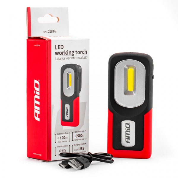 Фонарик AMiO WT06 черно-красный