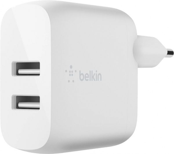 Зарядное устройство Belkin Home Charger 24W DUAL USB 2.4A, Lightning 1m, white