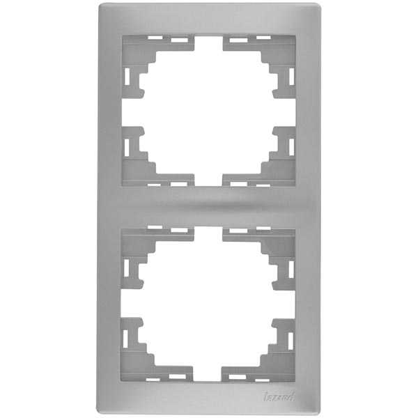 Рамка двухместная Lezard MIRA вертикальная серый 701-1000-152