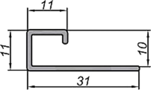 Порожек алюминиевый Braz Line гладкий с отверстиями 31x10x2700 мм 