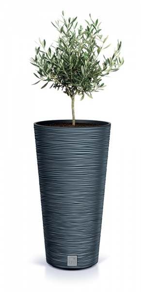Горшок для цветов Prosperplast Furu 300 мм высокий с вкладышем антрацит круглый 15 л (57338-433) 
