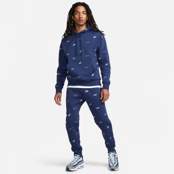 Джемпер Nike M NK CLUB+ BB PO HOODIE AOP FB7434-410 р.2XL синій