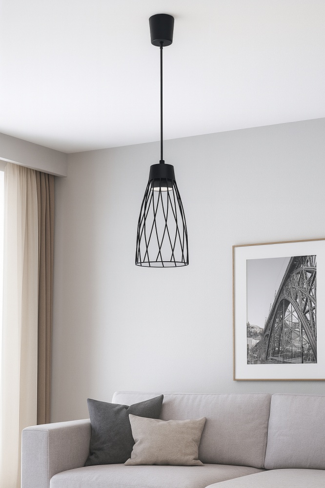 Світильник підвісний LIGHT SET KOSA 1xGU10 чорний